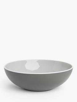 John Lewis Puritan Stoneware Pasta Serving Bowl, 25.5cm, Dark Grey
