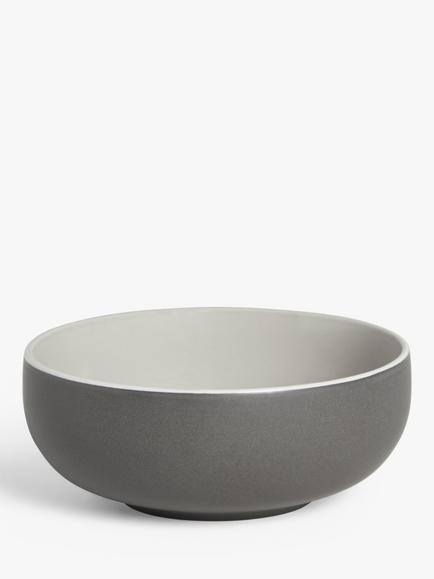 John Lewis Puritan Stoneware Cereal Bowls, Set of 4, 15cm - view 2, Dark Grey