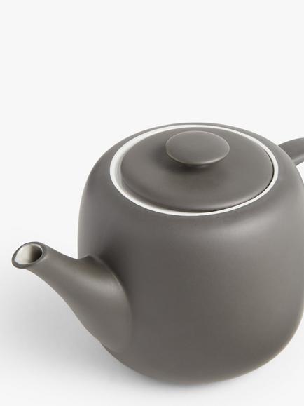 John Lewis Puritan Stoneware 4 Cup Teapot, 1.1L, Blue Indigo - view 2, Dark Grey