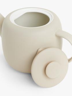 John Lewis Puritan Stoneware 4 Cup Teapot, 1.1L - view 2, Natural Putty