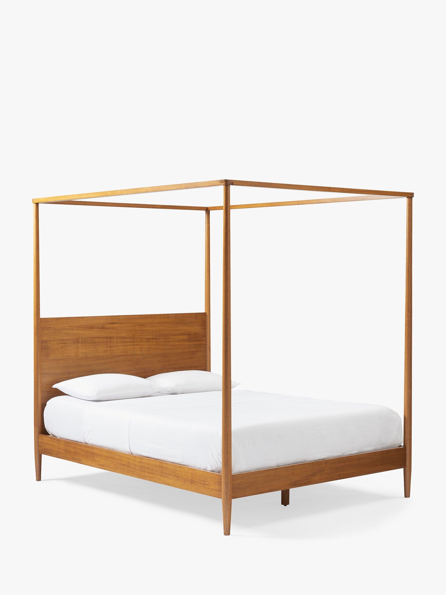 west elm Mid-Century Canopy Bed Frame, Double, FSC Certified (Eucalyptus), Acorn