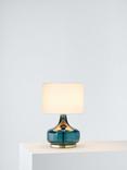 John Lewis Atley Glass Table Lamp, Turquoise