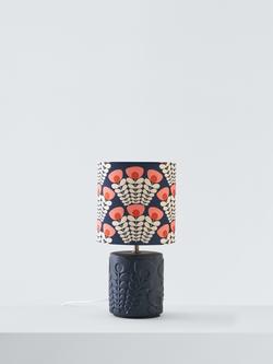 Orla Kiely Pink Stem Ceramic Table Lamp, Navy/Pink - view 2, Navy/Pink