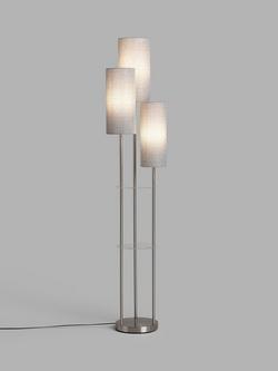 John Lewis Cluster Trio Shelf Floor Lamp, Brushed Steel