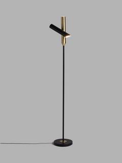 John Lewis Swivel LED Uplighter Floor Lamp, Black/Brass
