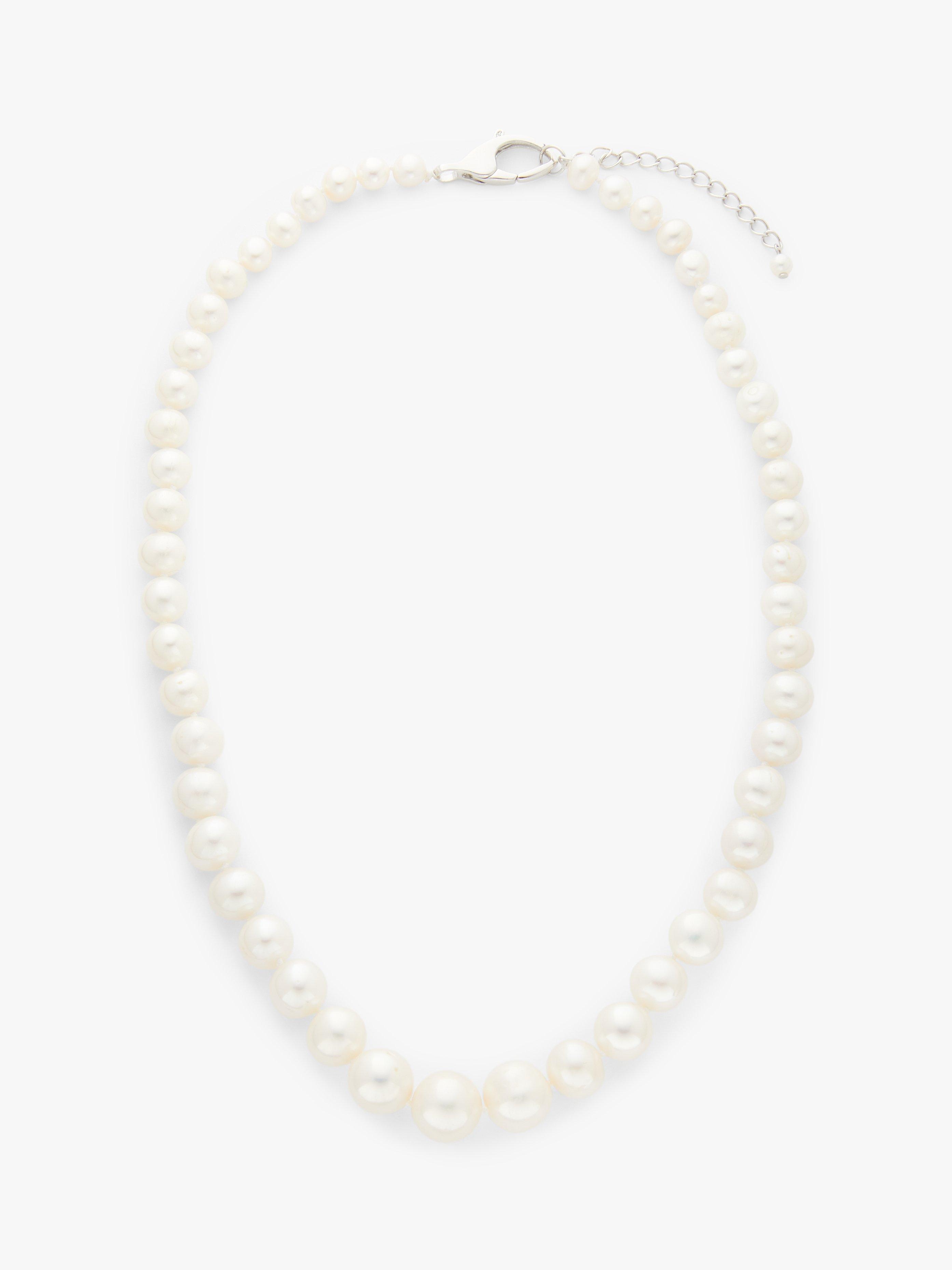 Product image 1 of 4, which shows Lido Pearls Graduating Freshwater Pearl Necklace, White