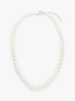 Lido Pearls Graduating Freshwater Pearl Necklace, White, White