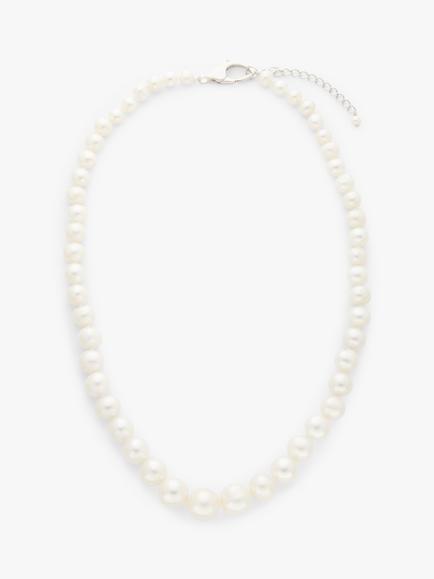Lido Pearls Graduating Freshwater Pearl Necklace, White, White