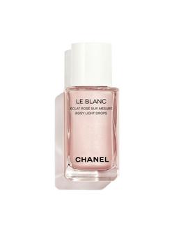 CHANEL Le Blanc Rosy Light Drops Sheer Highlighting Fluid Custom-made Radiance. Rosy Glow Finish, Pink