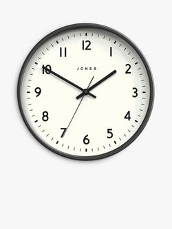 Jones Clocks Jam Analogue Wall Clock, 30cm, Blizzard Grey
