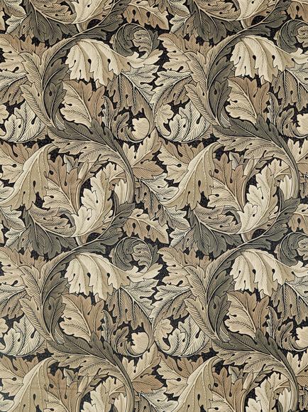Morris & Co. Acanthus Velvet Furnishing Fabric, Charcoal/Grey