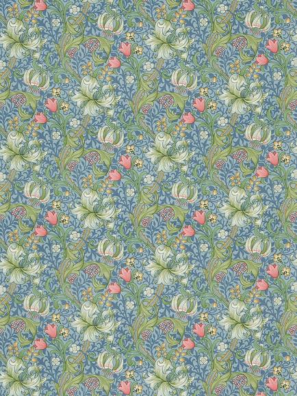 Morris & Co. Golden Lily Furnishing Fabric, Mineral