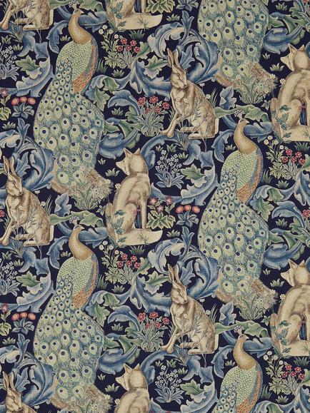 Morris & Co. Forest Linen Furnishing Fabric, Indigo