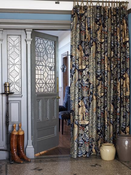 Morris & Co. Forest Linen Furnishing Fabric - view 2, Indigo