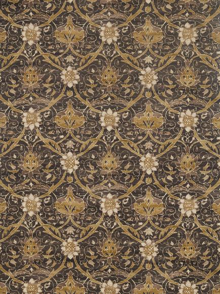 Morris & Co. Montreal Print Furnishing Fabric, Charcoal/Mustard