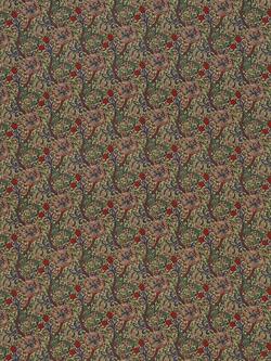 Morris & Co. Golden Lily Minor Furnishing Fabric, Biscuit/Indigo/Red