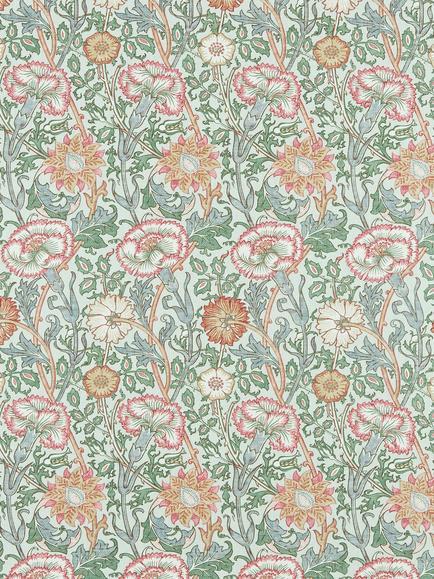 Morris & Co. Pink and Rose Furnishing Fabric, Eggshell/Rose