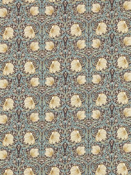 Morris & Co. Pimpernel Print Furnishing Fabric, Bullrush/Slate