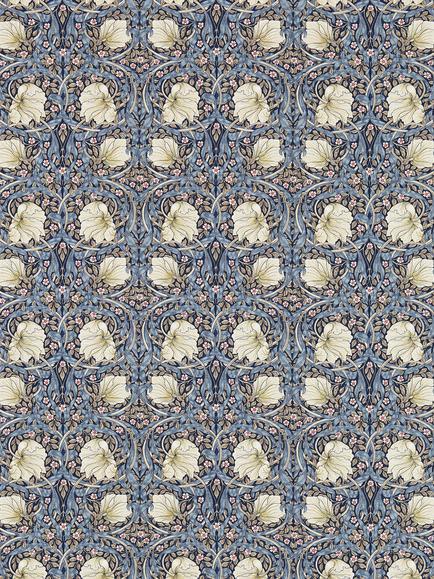 Morris & Co. Pimpernel Print Furnishing Fabric, Indigo/Hemp