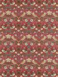 Morris & Co. Strawberry Thief Furnishing Fabric, Crimson/Slate