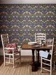 Morris & Co. Strawberry Thief Furnishing Fabric, Crimson/Slate