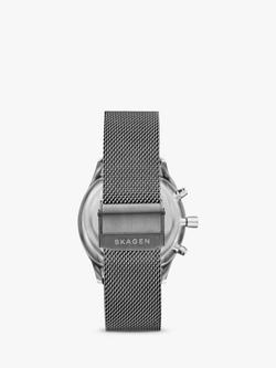 Skagen Men's Holst Chronograph Mesh Strap Watch - view 2, Black/Gunmetal Skw6608