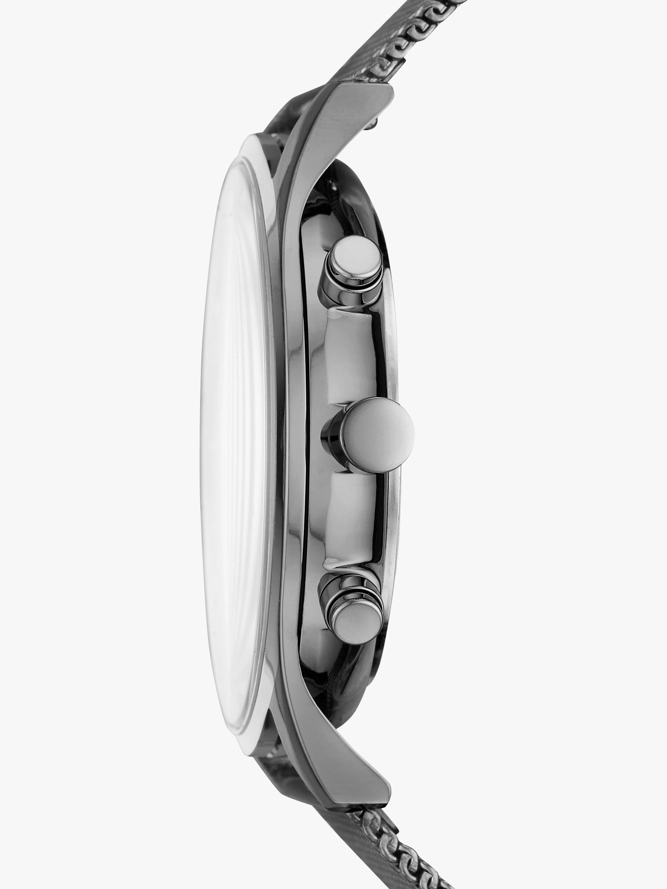 Product image 3 of 6, which shows Skagen Men's Holst Chronograph Mesh Strap Watch, Black/Gunmetal SKW6608