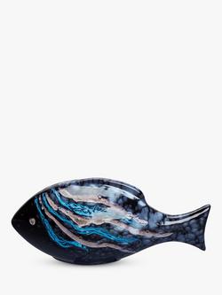 Poole Pottery Celestial Fish Ornament, Single, Dark Blue