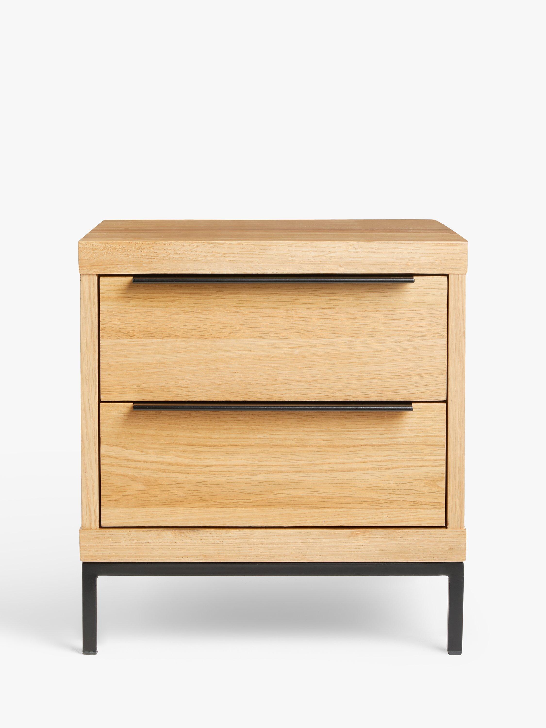 John Lewis Level 2 Drawer Bedside Table, Oak