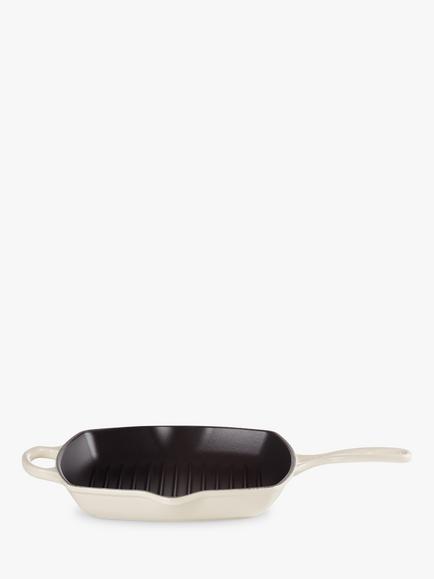 Le Creuset Cast Iron Signature Square Grillit, 26cm - view 2, Meringue