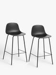 John Lewis Whitby Bar Stool, Set of 2, Black
