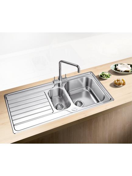BLANCO Dinas Inset Kitchen Sink, Stainless Steel - view 2, Stainless Steel