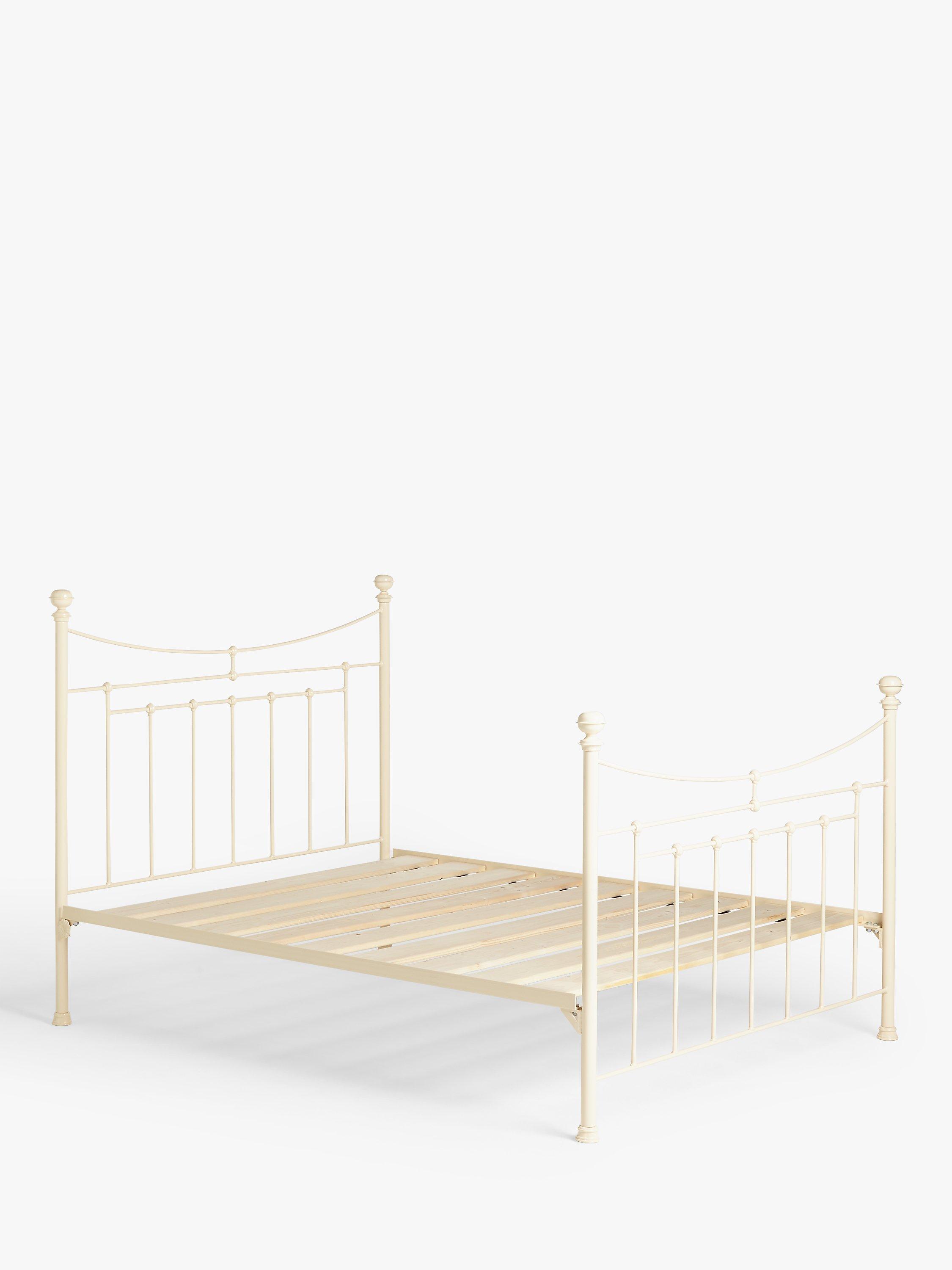 Wrought Iron And Brass Bed Co. Lily Iron Bed Frame Double Cream