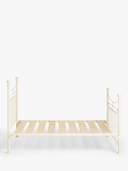 Wrought Iron And Brass Bed Co. Lily Iron Bed Frame, Double - view 2, Cream