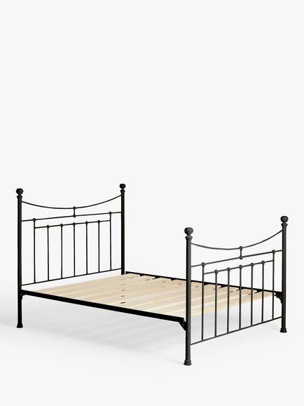 Wrought Iron And Brass Bed Co. Lily Iron Bed Frame, Double - view 2, Black