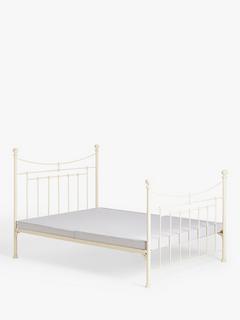 Wrought Iron And Brass Bed Co. Lily Iron Non Sprung Platform Top Bed Frame, King Size, Cream