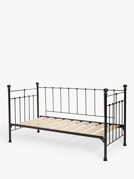 Wrought Iron And Brass Bed Co. Sophie Iron Day Bed Frame, Single - view 2, Black