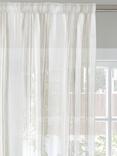 John Lewis Fine Stripe Voile Fabric, Natural