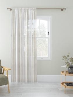 John Lewis Fine Stripe Voile Fabric, Natural - view 2, Natural