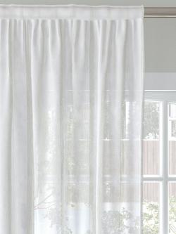 John Lewis Woven Stripe Voile Fabric, White - view 2, White