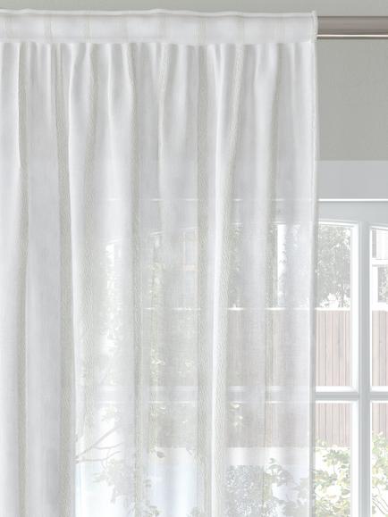 John Lewis Woven Stripe Voile Fabric, White - view 2, White