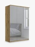 John Lewis Elstra 150cm Wardrobe with Mirrored Hinged Doors, Mirror/Bianco Oak