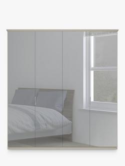 John Lewis Elstra 200cm Wardrobe with Mirrored Hinged Doors - view 2, Mirror/Pebble Grey