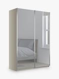 John Lewis Elstra 150cm Wardrobe with Mirrored Sliding Doors, Pebble Grey