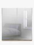 John Lewis Elstra 200cm Wardrobe with Mirrored Sliding Doors, Mirror/Bianco Oak