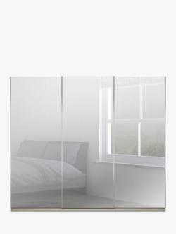 John Lewis Elstra 250cm Wardrobe with Mirrored Sliding Doors - view 2, Pebble Grey