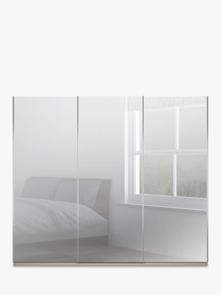 John Lewis Elstra 250cm Wardrobe with Mirrored Sliding Doors - view 2, Pebble Grey