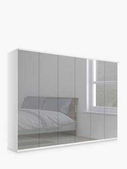 John Lewis Elstra 300cm Wardrobe with Mirrored Hinged Doors, Mirror/White