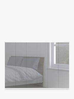 John Lewis Elstra 300cm Wardrobe with Mirrored Hinged Doors - view 2, Mirror/White
