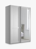 John Lewis Marlow 150cm Mirrored Sliding Door Wardrobe, Off White